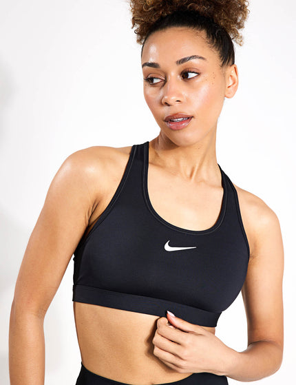 Nike Swoosh Medium Support Bra - Black/Whiteimages1- The Sports Edit