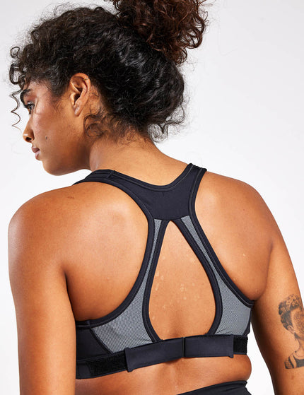 Nike Swoosh High Support Bra - Black/Iron Grey/Whiteimages2- The Sports Edit