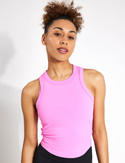 Nike One Fitted Dri-FIT Cropped Tank Top - Playful Pink/Blackimages1- The Sports Edit