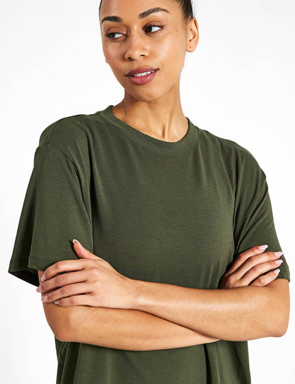 Nike One Relaxed Dri-FIT Short-Sleeve Top - Cargo Khaki/Blackimages8- The Sports Edit