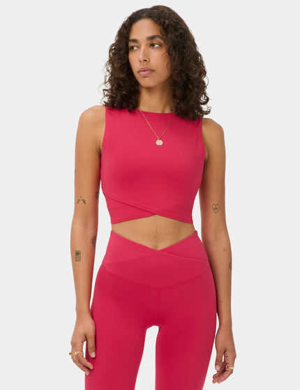 Sweaty Betty All Day Cropped Wrap Tank - Crimson Redimages1- The Sports Edit