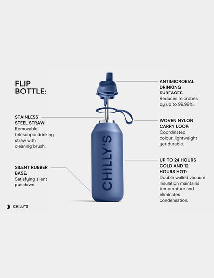 Chilly's Series 2 Flip Water Bottle 1000ml - Graniteimages5- The Sports Edit