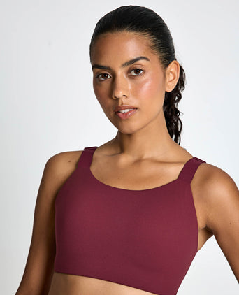 Runner's High High Support Sports Bra - Merlot Red