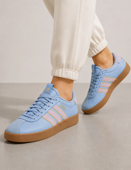adidas VL Court 3.0 Shoes - Clear Sky/Clear Pink/Gold Metallicimages2- The Sports Edit