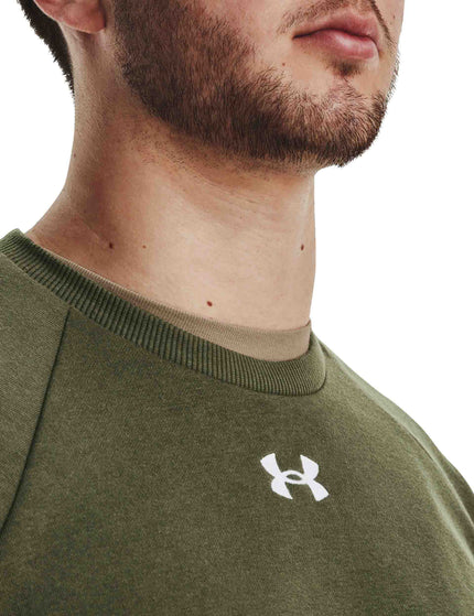 Under Armour Rival Fleece Crew - Marine OD Greenimages3- The Sports Edit