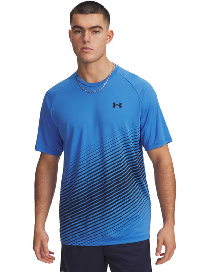 Under Armour Tech Fade Short Sleeve - Blue Atlantis/Whiteimages1- The Sports Edit