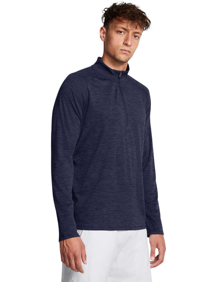 Under Armour Tech Textured 1/2 Zip - Midnight Navy/Blackimages1- The Sports Edit