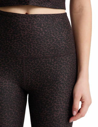 Softmark Caught In The Midi High Waisted Legging - Cocoa Plum Leopard