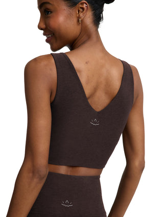 Spacedye Good Day Cropped Tank - Dark Chocolate Heather