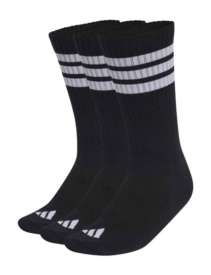 adidas 3-Stripes Cushioned Crew Socks 3 Pair Pack - Black/Whiteimages1- The Sports Edit
