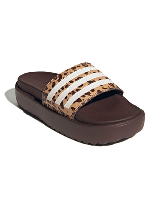 Adilette Platform Slides - Shadow Brown/Cloud White/Magic Beige