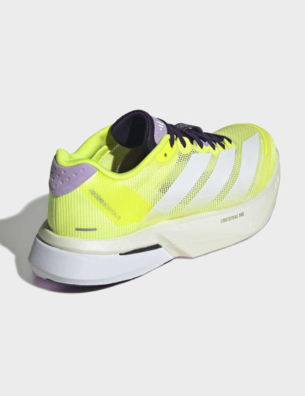adidas Adizero Boston 13 Shoes - Solar Yellow/Cloud White/Powder Plumimages3- The Sports Edit