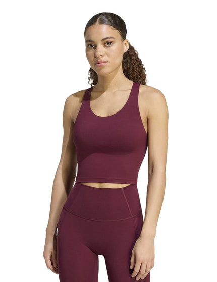 All Me Medium-Support Long Line Bra Tank Top - Maroon