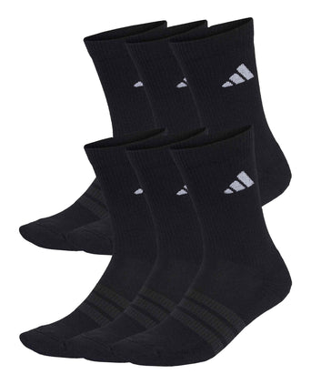 Cushioned Crew Socks 6 Pair Pack - Black/White