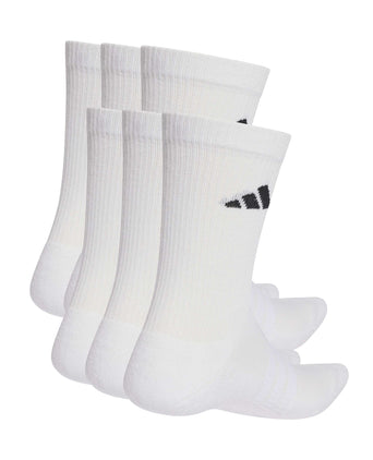 Cushioned Crew Socks 6 Pair Pack - White/Black