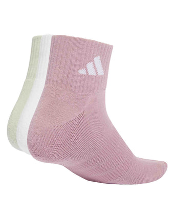Cushioned Sportswear Ankle Socks 3 Pair Pack - Magic Mauve/White/Halo Green