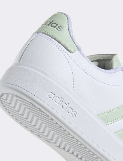 adidas Grand Court 2.0 Shoes - Cloud White/Linen Green/Matte Silverimages7- The Sports Edit