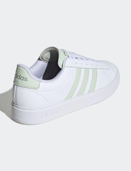 adidas Grand Court 2.0 Shoes - Cloud White/Linen Green/Matte Silverimages3- The Sports Edit