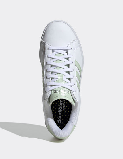 adidas Grand Court 2.0 Shoes - Cloud White/Linen Green/Matte Silverimages5- The Sports Edit