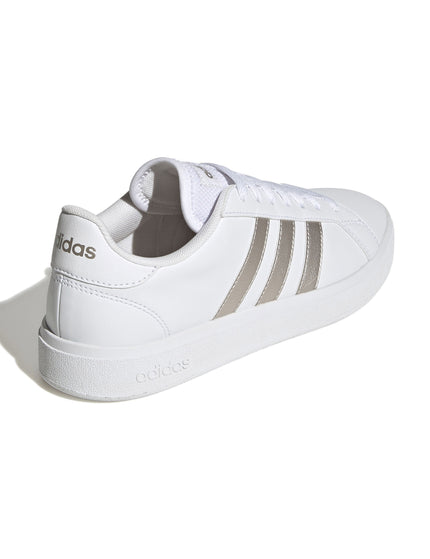 adidas Grand Court Base 2.0 Shoes - Cloud White/Platinum Metallicimages3- The Sports Edit