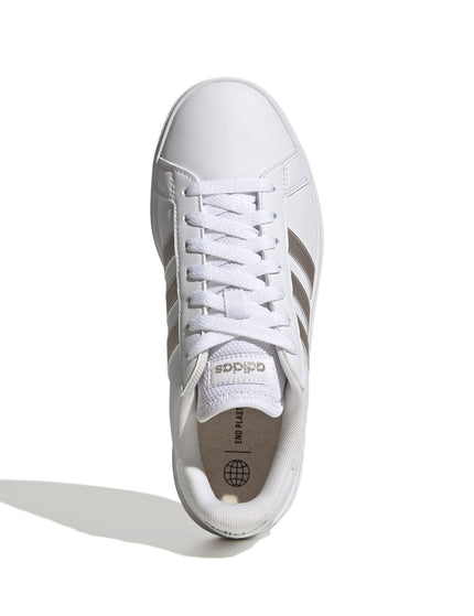 adidas Grand Court Base 2.0 Shoes - Cloud White/Platinum Metallicimages5- The Sports Edit