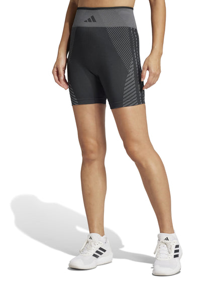 adidas Knitted Training 5" Leggings - Black/Grey Siximages1- The Sports Edit