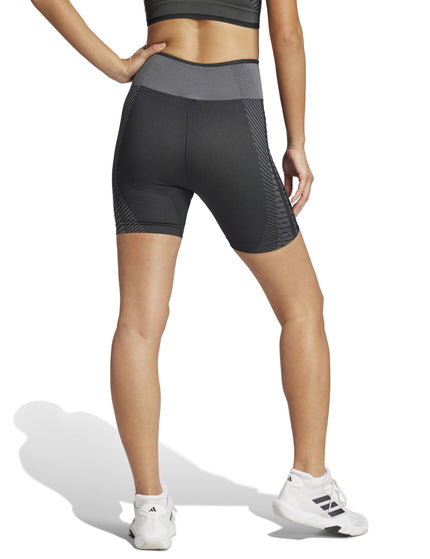 adidas Knitted Training 5" Leggings - Black/Grey Siximages2- The Sports Edit