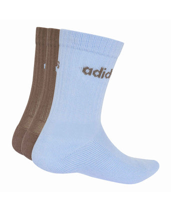 Linear Crew Cushioned Socks 3 Pairs - Earth Strata/Glow Blue