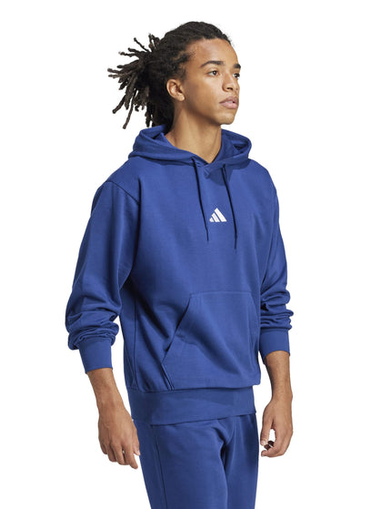 adidas Essentials Feelcozy Fleece Hoodie - Dark Blue/Whiteimages5- The Sports Edit