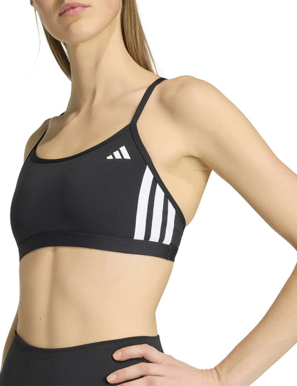 adidas Optime Essentials 3-Stripes Light Support Bra - Black/Whiteimages3- The Sports Edit