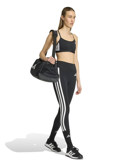 adidas Optime Essentials 3-Stripes Light Support Bra - Black/Whiteimages5- The Sports Edit