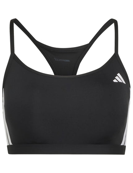 adidas Optime Essentials 3-Stripes Light Support Bra - Black/Whiteimages7- The Sports Edit
