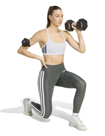 adidas Optime Essentials 3-Stripes Light Support Bra - White/Blackimages4- The Sports Edit