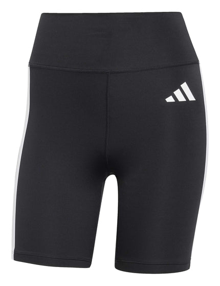 adidas Optime Essentials 3-Stripes Short Leggings - Black/Whiteimages5- The Sports Edit