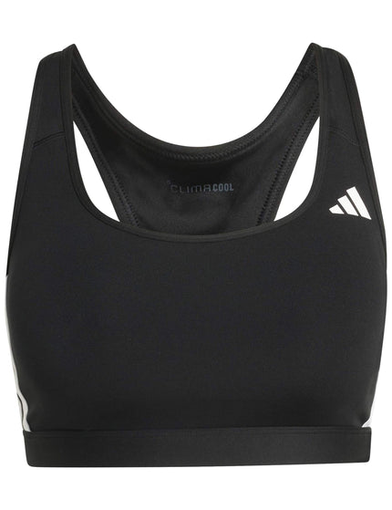 adidas Optime Essentials Workout 3-Stripes Medium Support Bra - Black/Whiteimages8- The Sports Edit