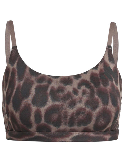 adidas Optime Essentials Workout Leopard Light Support Bra - Earth Strata/Blackimages6- The Sports Edit