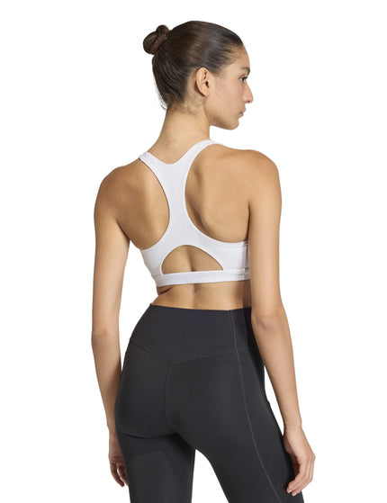 adidas Optime Essentials Workout Medium Support Bra - Whiteimages2- The Sports Edit