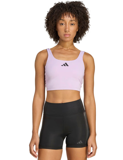 adidas Power Light Support Bra Tank Top - Powder Plumimages1- The Sports Edit