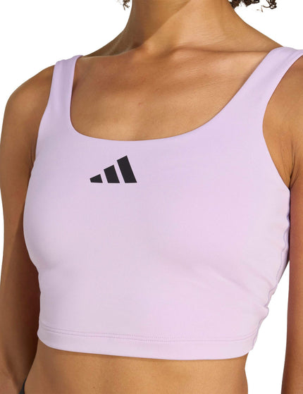 adidas Power Light Support Bra Tank Top - Powder Plumimages3- The Sports Edit