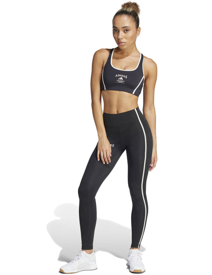 adidas Powerimpact Medium Support Heritage Bra - Black/Chalk Whiteimages7- The Sports Edit