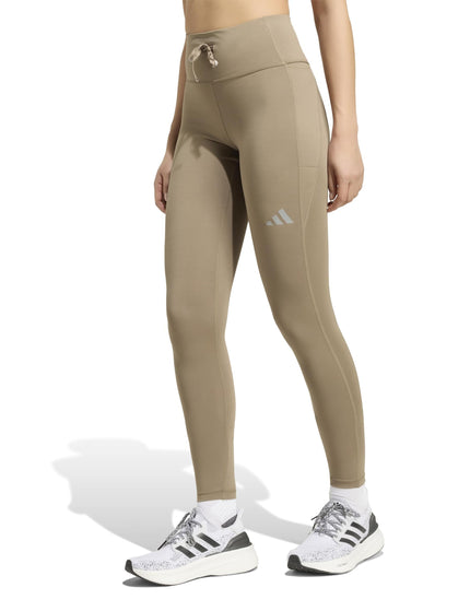 adidas Run Essentials Full Length Leggings - Khaki Siximages1- The Sports Edit