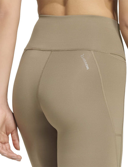 adidas Run Essentials Full Length Leggings - Khaki Siximages4- The Sports Edit