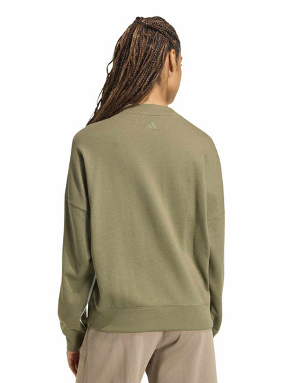 adidas Seasonal Essentials Colorpop Sweatshirt - Olive Strata/Light Solid Greyimages2- The Sports Edit