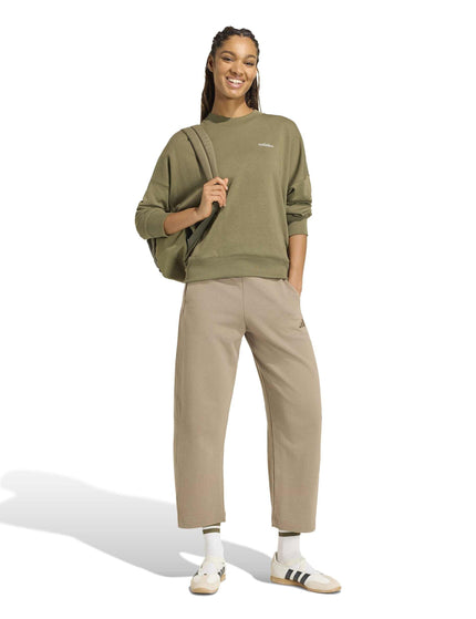 adidas Seasonal Essentials Colorpop Sweatshirt - Olive Strata/Light Solid Greyimages5- The Sports Edit