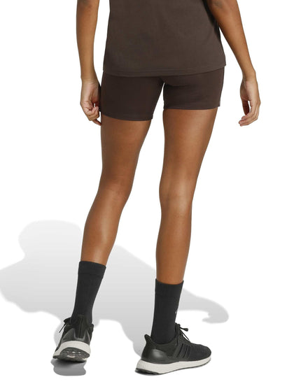 adidas Seasonal Essentials Leopard Print Biker Shorts with 3-Stripes - Aurora Coffee/Multicolorimages2- The Sports Edit