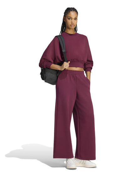 adidas Soft Lux Straight Leg Pants - Maroonimages5- The Sports Edit