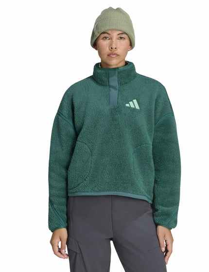 adidas Terrex Multi High Pile Fleece Pullover - Collegiate Greenimages1- The Sports Edit