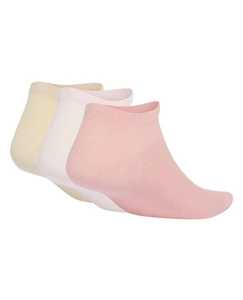 Thin Linear Low-Cut Socks 3 Pairs - Semi Frozen Turbo/Distilled Pink/Crystal Linen