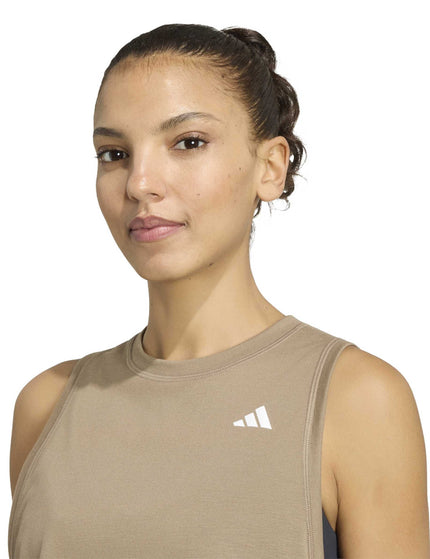 adidas Train Essentials Boxy Workout Tank Top - Khaki Siximages3- The Sports Edit