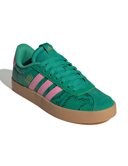 adidas VL Court 3.0 Shoes - Court Green/Bliss Pink/Gold Metallicimages2- The Sports Edit